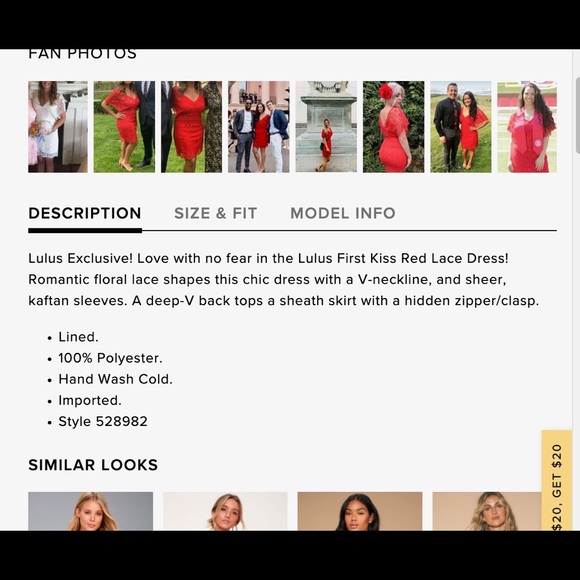 Lulus first kiss red lace dress size XS - Picture 10 of 11